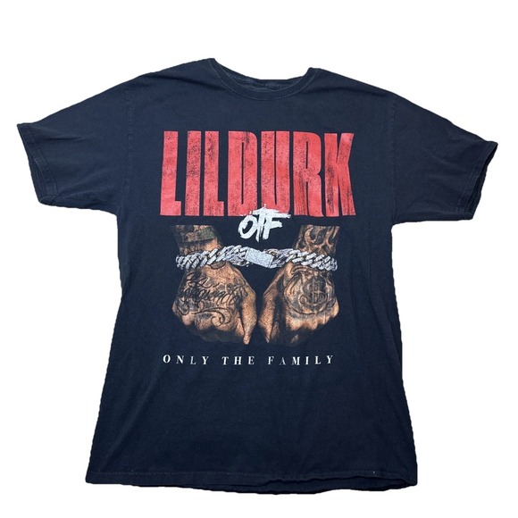 Lil Durk OTF Rap Tee Mens Medium Black Hip Hop Streetwear Concert Graphic Shirt - Picture 1 of 8